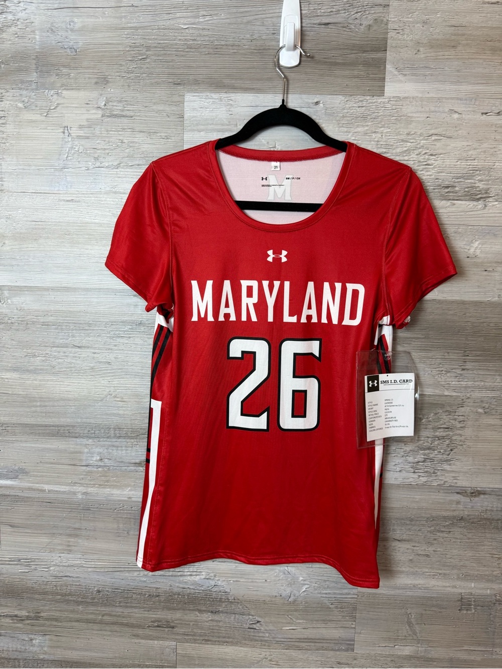 NWT Under Armour Maryland Terrapins Lacrosse Jersey #26 Red Womens Small
